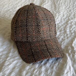 Anthropologie Brown Checkered Hat
